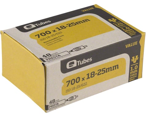 Q-Tubes Value Series Tube with 48mm Presta Valve: 700c x 18-25mm